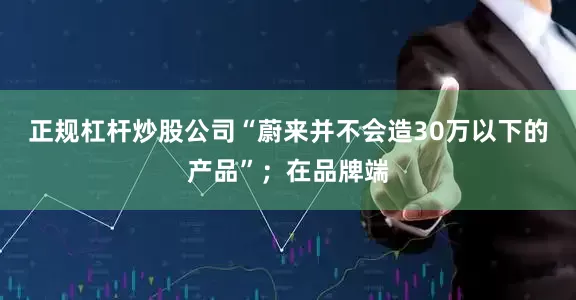 正规杠杆炒股公司“蔚来并不会造30万以下的产品”；在品牌端